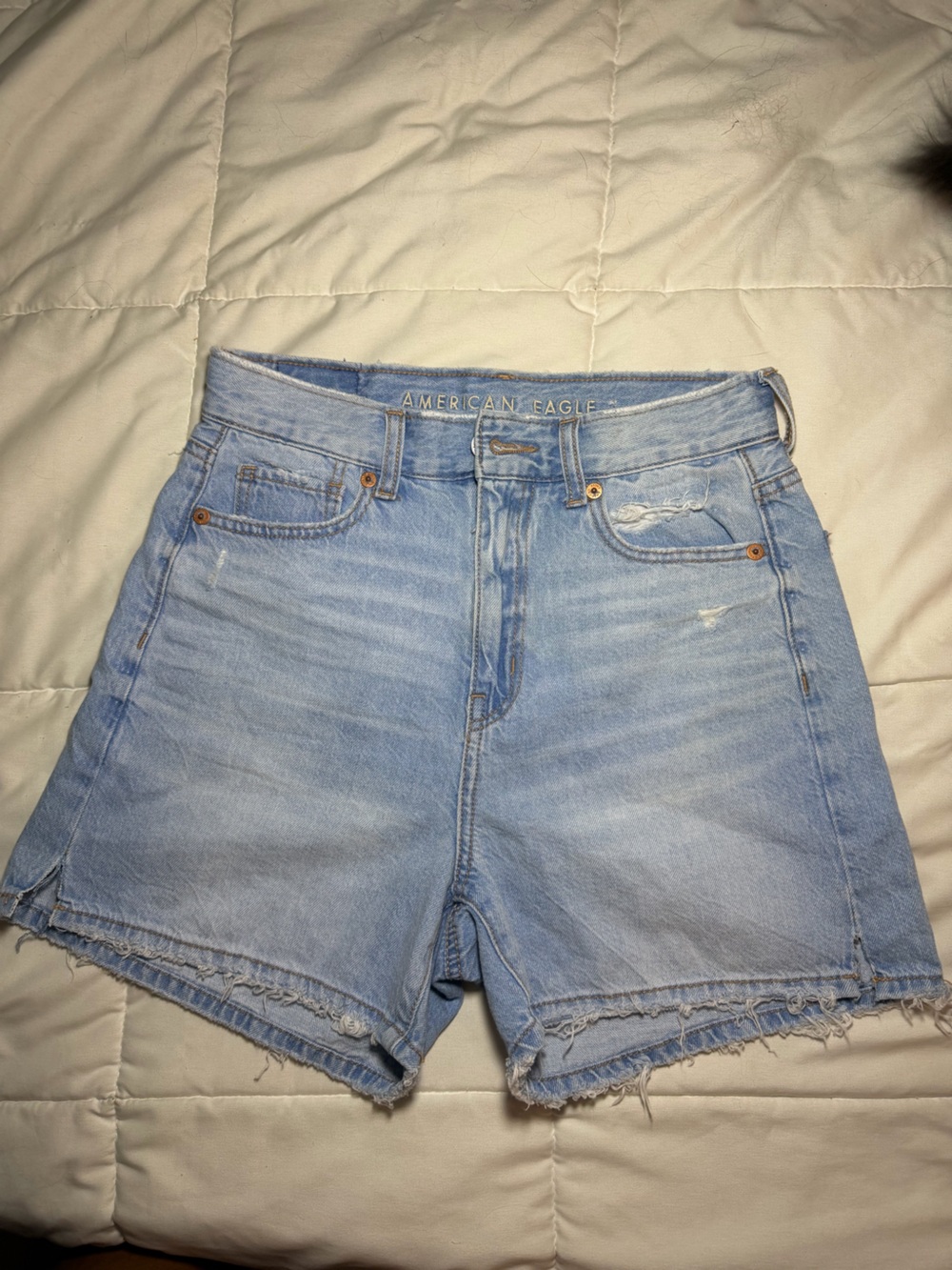 American Eagle Outfitters Light Wash Boyfriend Denim Shorts